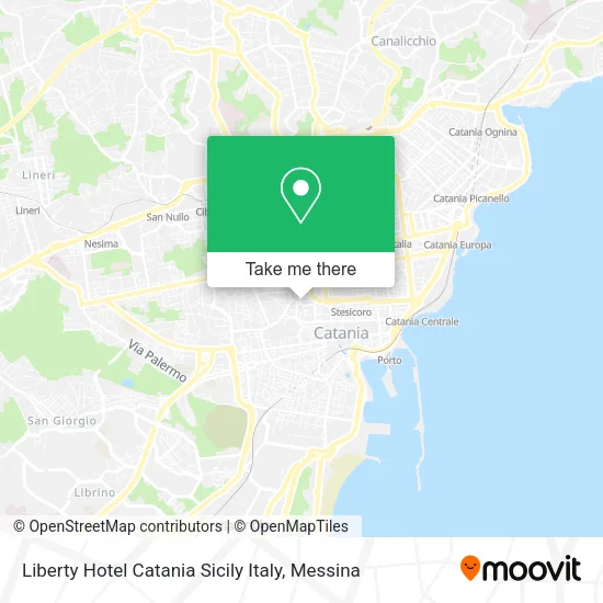 Liberty Hotel Catania Sicily Italy map