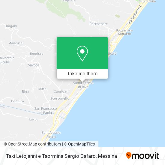 Taxi Letojanni e Taormina Sergio Cafaro map