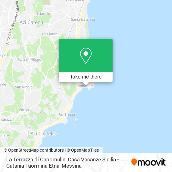 La Terrazza di Capomulini Casa Vacanze Sicilia - Catania Taormina Etna map