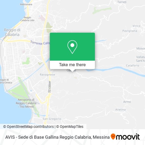 AVIS - Sede di Base Gallina Reggio Calabria map