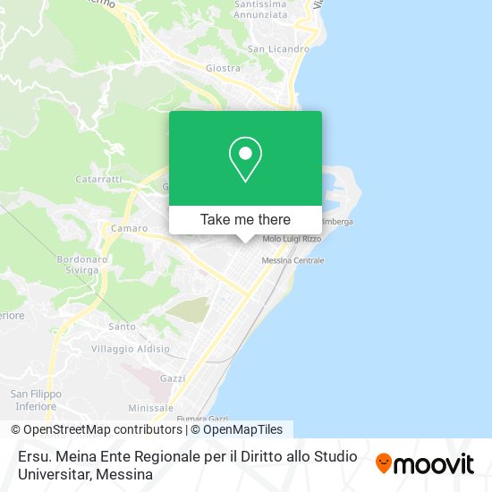 Ersu. Meina Ente Regionale per il Diritto allo Studio Universitar map