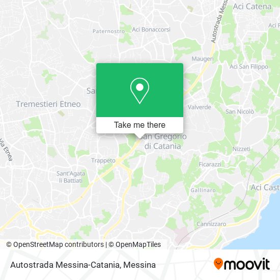Autostrada Messina-Catania map