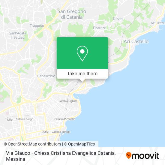 Via Glauco - Chiesa Cristiana Evangelica Catania map