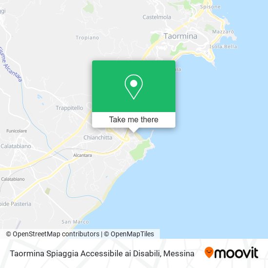 Taormina Spiaggia Accessibile ai Disabili map