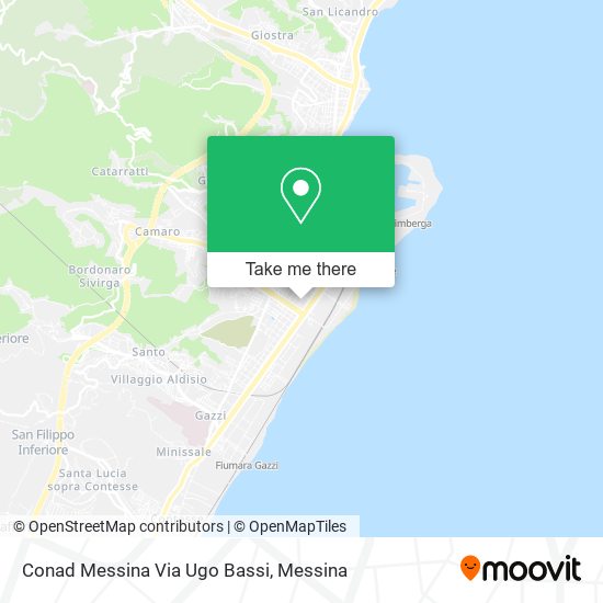 Conad Messina Via Ugo Bassi map
