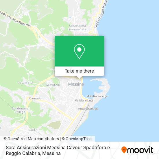 Sara Assicurazioni Messina Cavour Spadafora e Reggio Calabria map