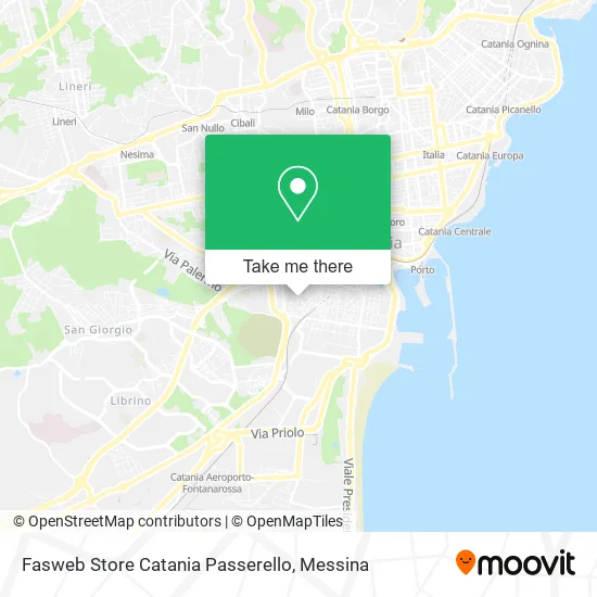 Fasweb Store Catania Passerello map