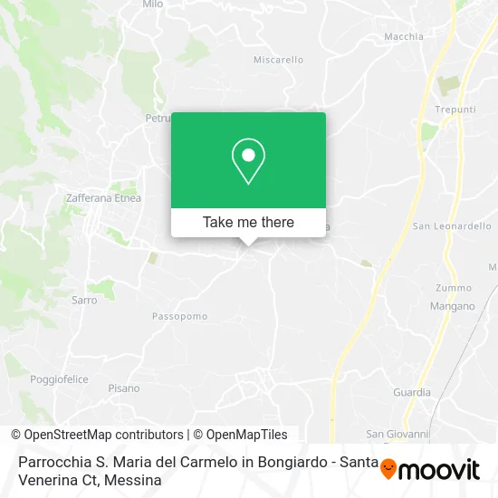 Parrocchia S. Maria del Carmelo in Bongiardo - Santa Venerina Ct map
