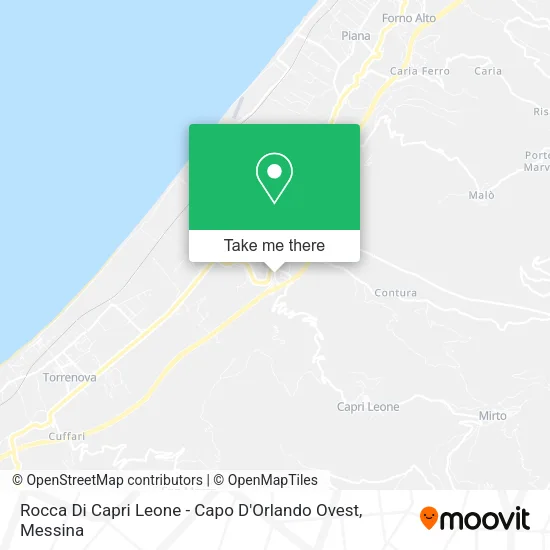 Rocca of Capri Leone - Capo D'Orlando West map