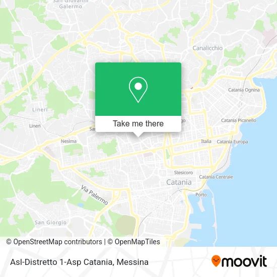 Asl-Distretto 1-Asp Catania map