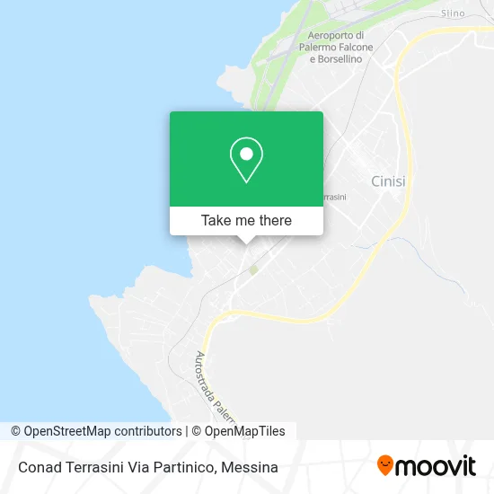Conad Terrasini Via Partinico map