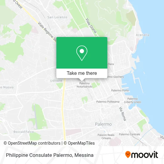 Philippine Consulate Palermo map