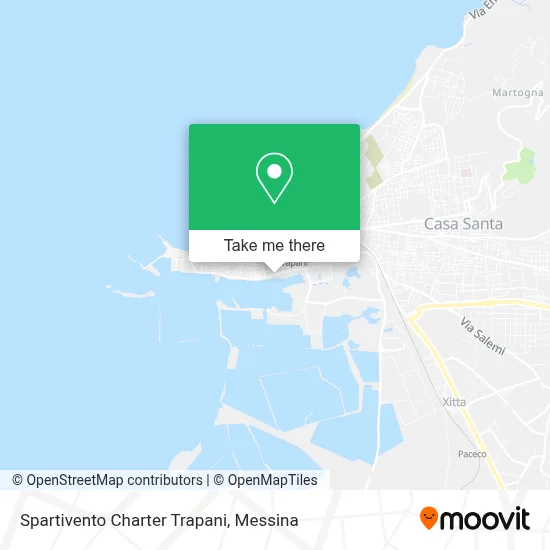 Spartivento Charter Trapani map