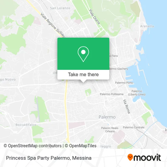 Princess Spa Party Palermo map
