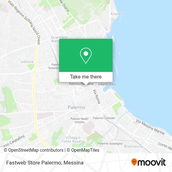 Fastweb Store Palermo map