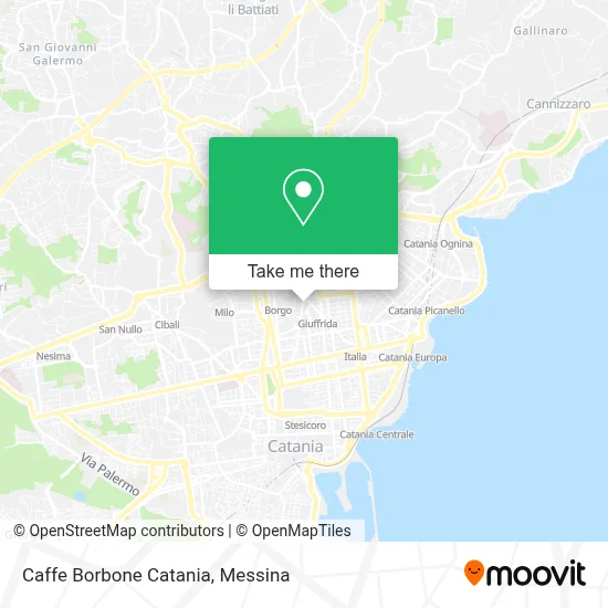 Caffe Borbone Catania map