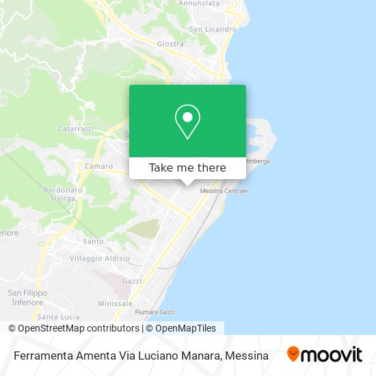 How to get to Ferramenta Amenta Via Luciano Manara in Messina by Bus,  Ferry, Light Rail or Train?