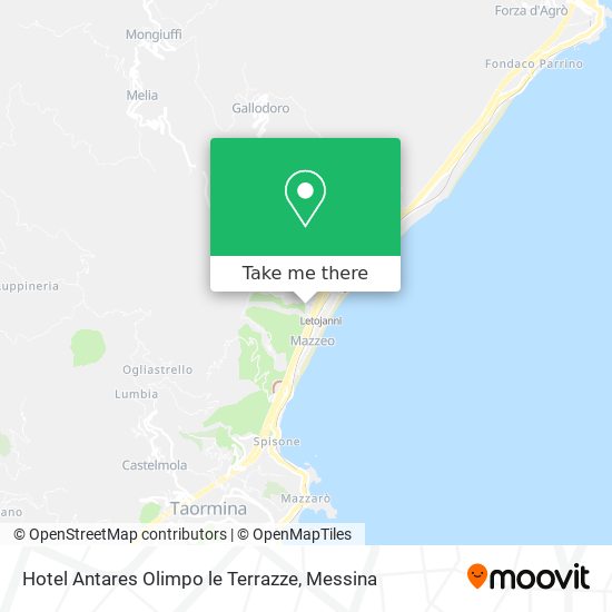 Hotel Antares Olimpo le Terrazze map