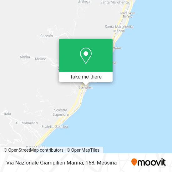 Via Nazionale Giampilieri Marina, 168 map
