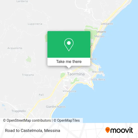 Road to Castelmola map