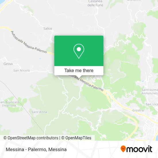 Messina - Palermo map