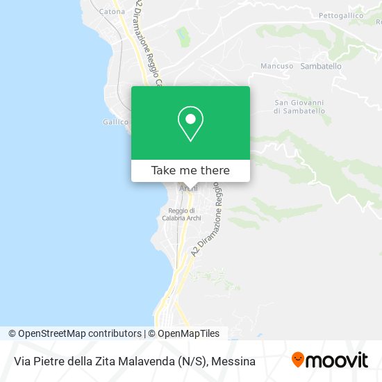 Via Pietre della Zita Malavenda (N / S) map