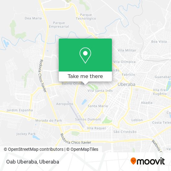 Oab Uberaba map