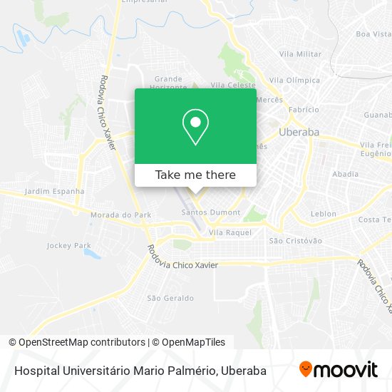 Hospital Universitário Mario Palmério map