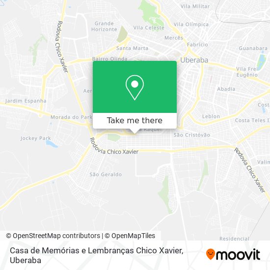 Mapa Casa de Memórias e Lembranças Chico Xavier