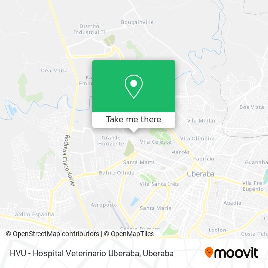 Mapa HVU - Hospital Veterinario Uberaba