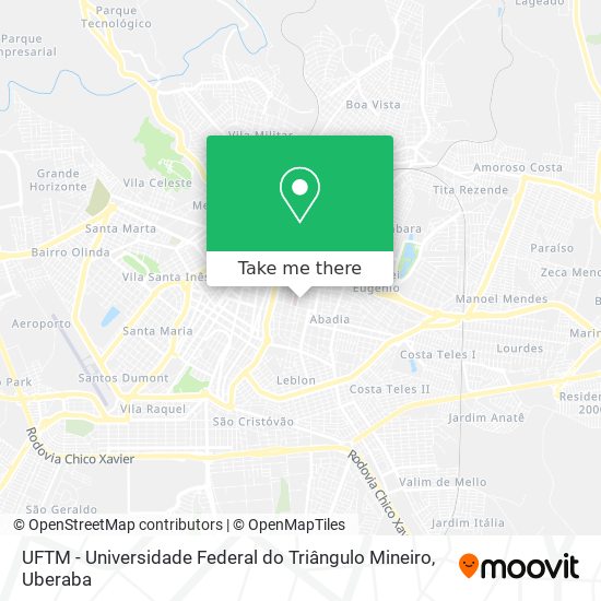 Mapa UFTM - Universidade Federal do Triângulo Mineiro