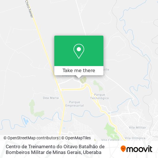 Mapa Centro de Treinamento do Oitavo Batalhão de Bombeiros Militar de Minas Gerais