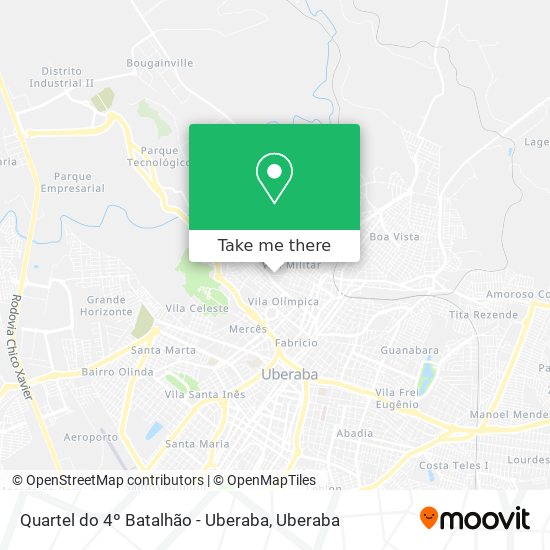 Mapa Quartel do 4º Batalhão - Uberaba