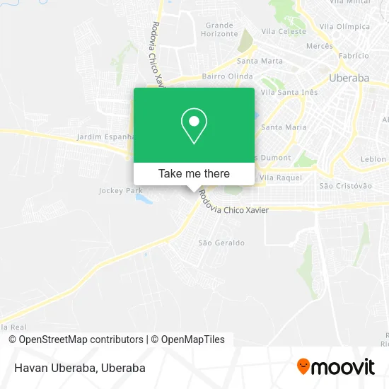 Havan Uberaba map