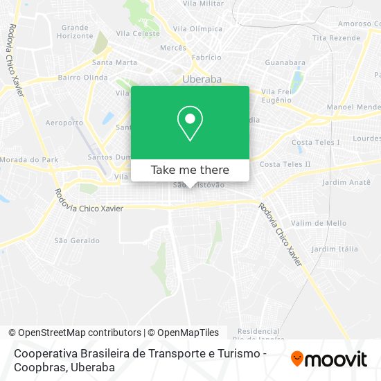 Cooperativa Brasileira de Transporte e Turismo - Coopbras map
