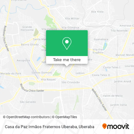 Casa da Paz Irmãos Fraternos Uberaba map