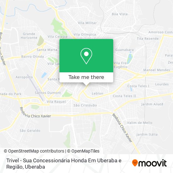 Trivel - Sua Concessionária Honda Em Uberaba e Região map