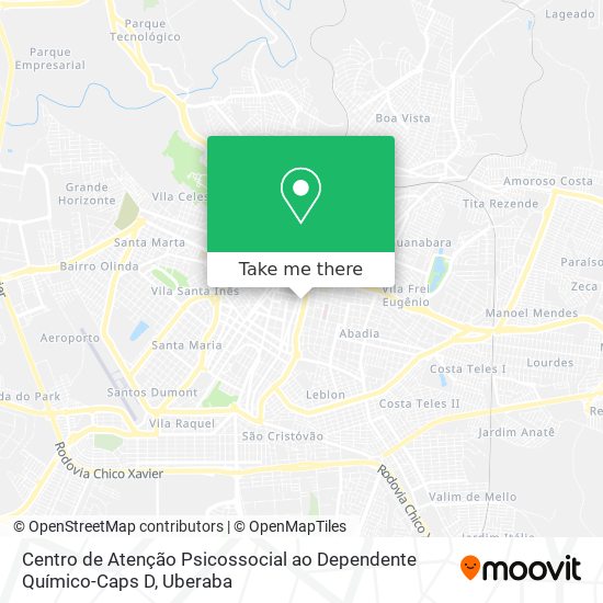 Centro de Atenção Psicossocial ao Dependente Químico-Caps D map