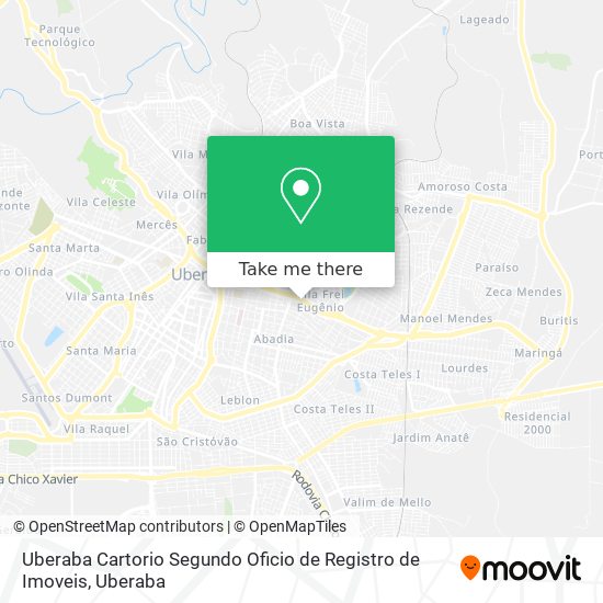 Uberaba Cartorio Segundo Oficio de Registro de Imoveis map