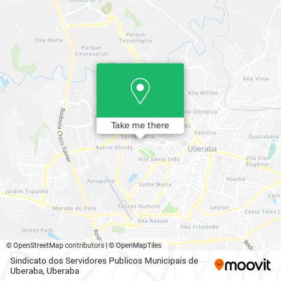 Sindicato dos Servidores Publicos Municipais de Uberaba map