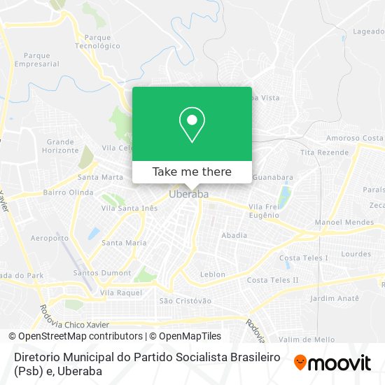 Mapa Diretorio Municipal do Partido Socialista Brasileiro (Psb) e