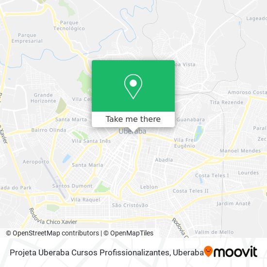 Mapa Projeta Uberaba Cursos Profissionalizantes