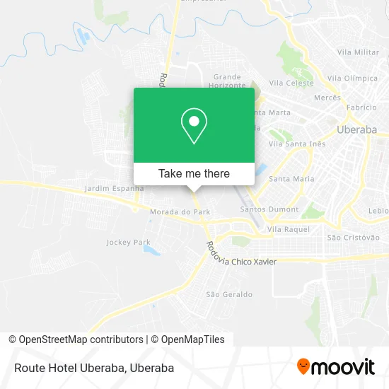 Route Hotel Uberaba map