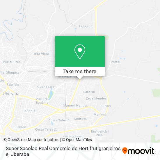 Super Sacolao Real Comercio de Hortifrutigranjeiros e map