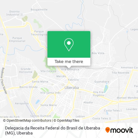 Mapa Delegacia da Receita Federal do Brasil de Uberaba (MG)