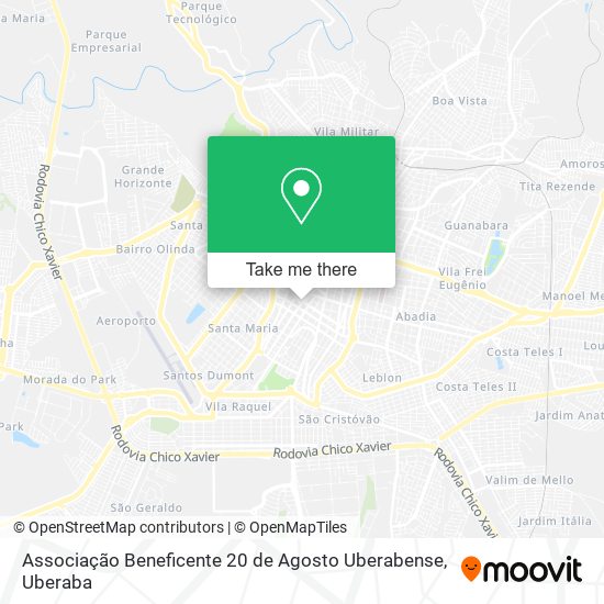 Associação Beneficente 20 de Agosto Uberabense map