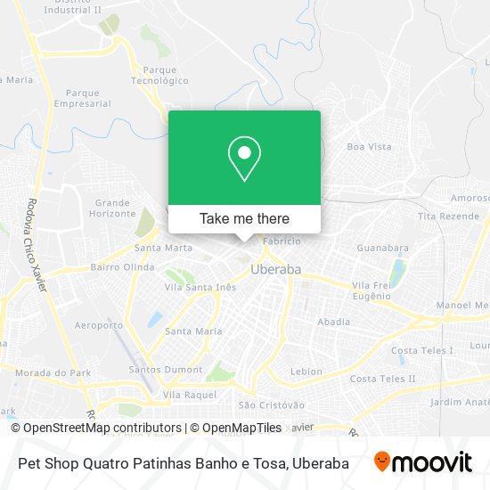 Mapa Pet Shop Quatro Patinhas Banho e Tosa