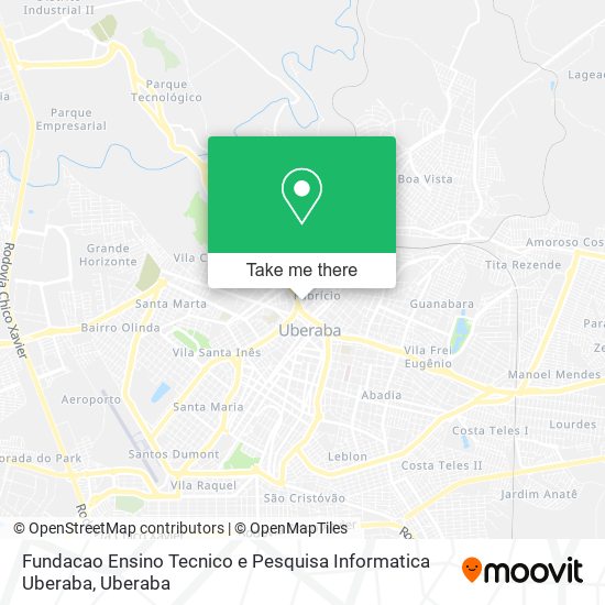 Mapa Fundacao Ensino Tecnico e Pesquisa Informatica Uberaba