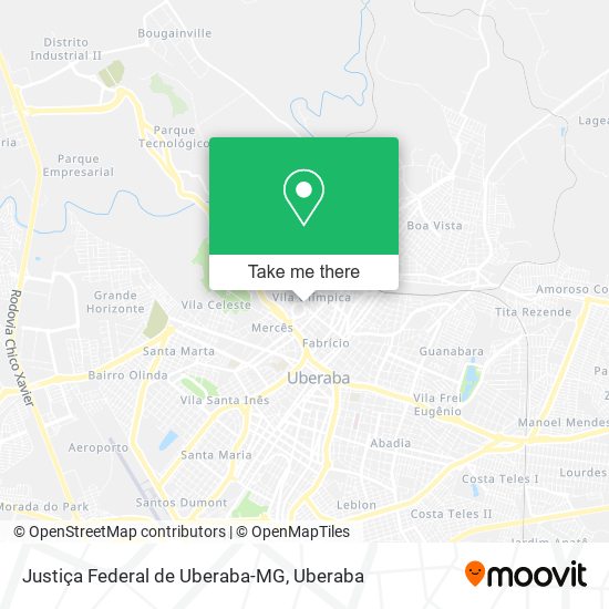 Justiça Federal de Uberaba-MG map