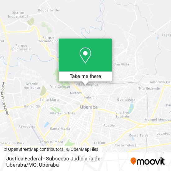 Justica Federal - Subsecao Judiciaria de Uberaba / MG map